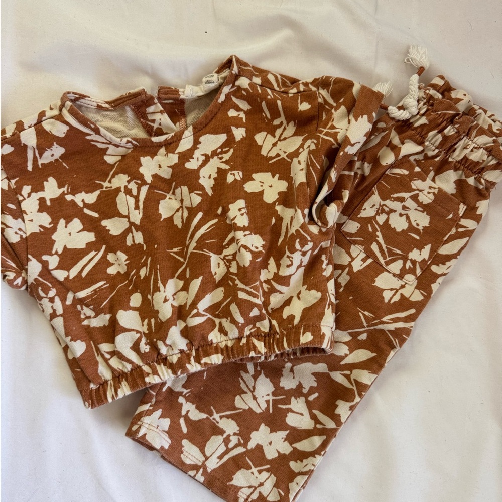 Jessica Simpson Rust and White Girls Matching Set
